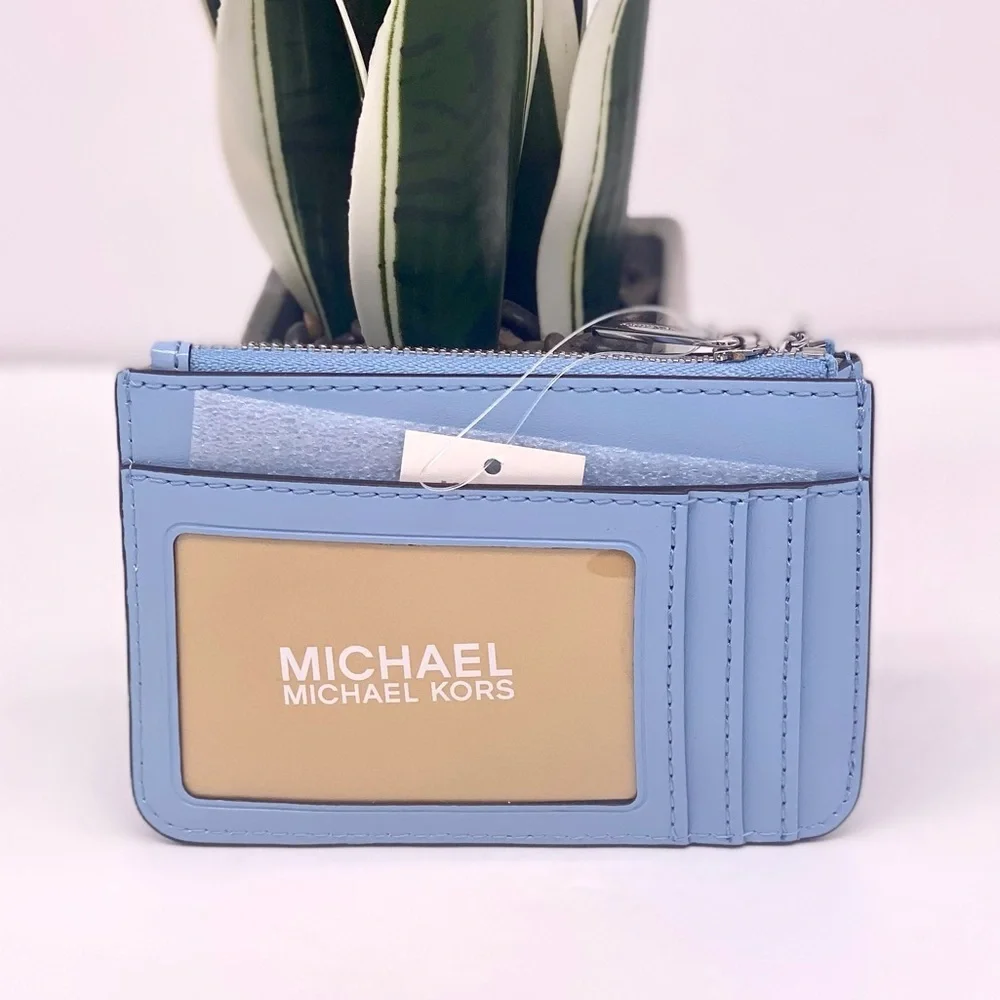 Michael Kors Sky Blue Card Holder with Keychain